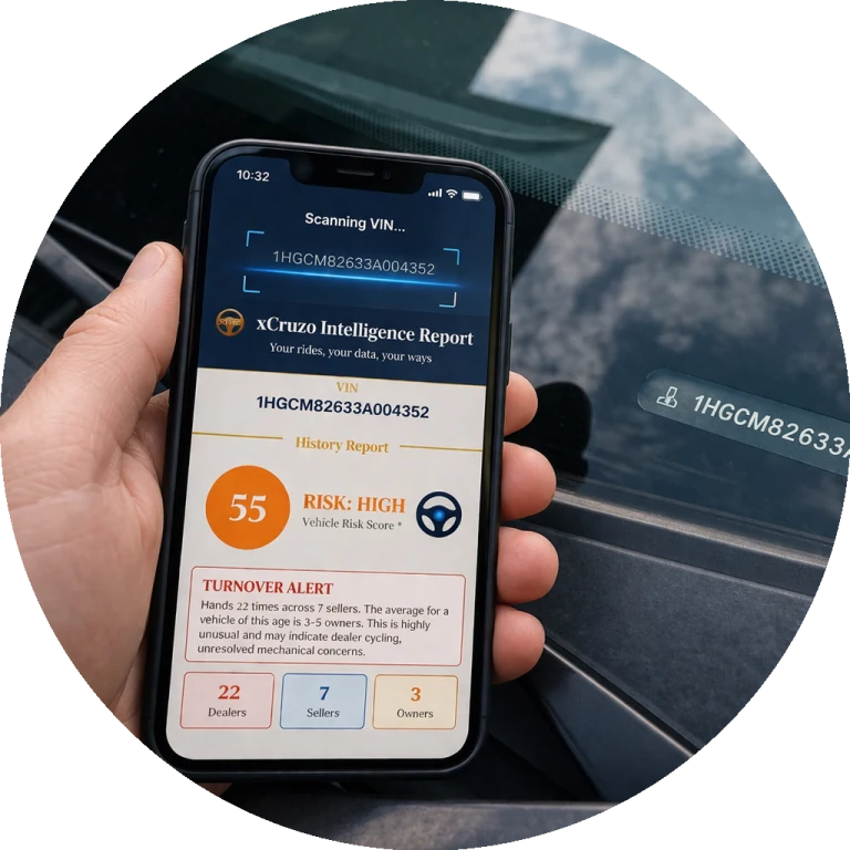 Use xCruzo to scan a vehicle VIN with your phone
